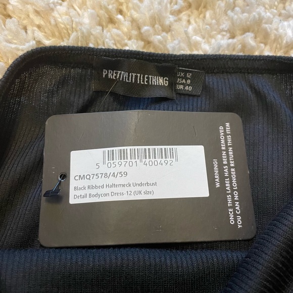 BNWT Pretty Little Thing Halterneck LBD - Picture 3 of 6